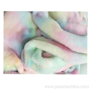 Hot-Selling Tie-Dyed Flannel Colorful Rabbit Fleece Clothing